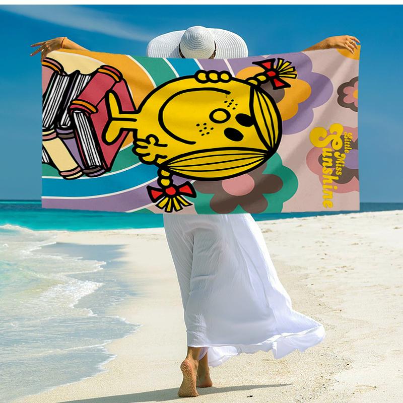 Ultra-Soft Beach Towel with Mr. Men and Little Miss Theme,Ideal for Pool - Camping, Diving - Perfect Travel Essential, Vibrant Beach Towel.
