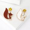 New Cute Board Fox Yellow Star Brooch Chest Flower Women's Fashion High End Temperament Accessories Pin Silk Scarf Buckle
