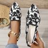 Pointed Flat-Bottomed Fly-Woven Casual Shoes Women'S Large-Size Foot-Set Bow One-Pedal Work Shoes