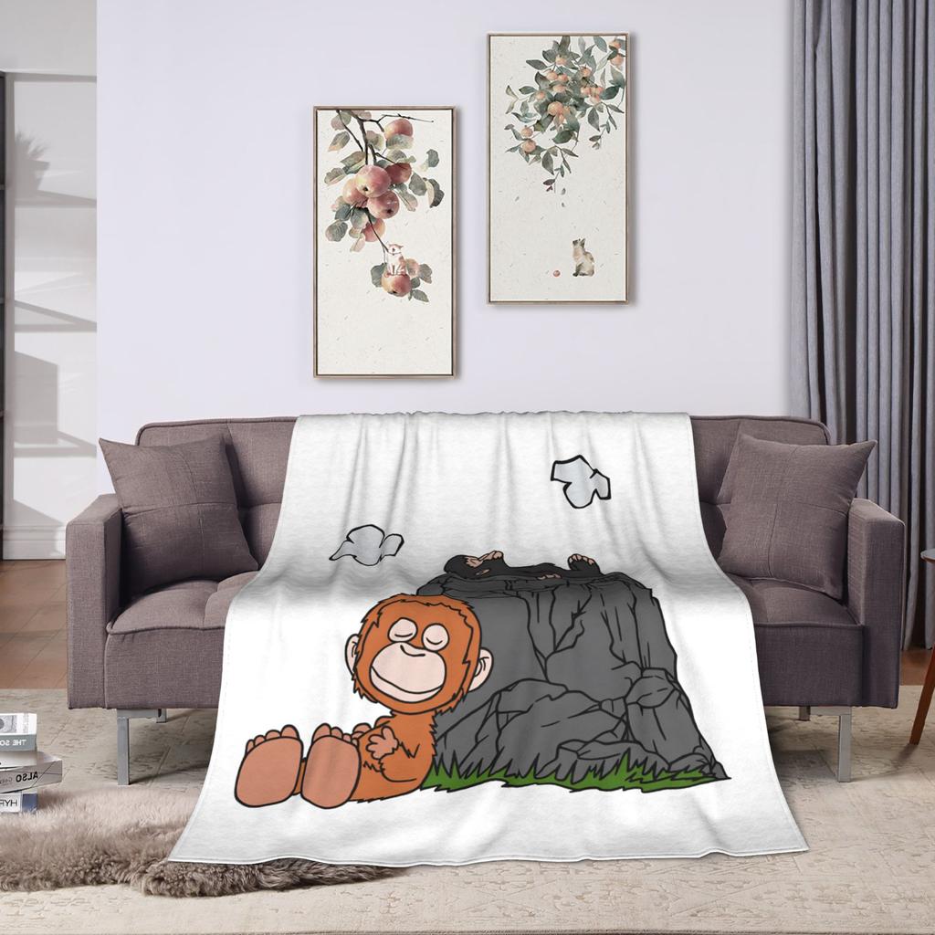 Monkey Punch Warm Soft Blankets Kids Adult Plush Throw Blanket Fluffy Outdoor Flannel Bedspread Sofa Bed Cover