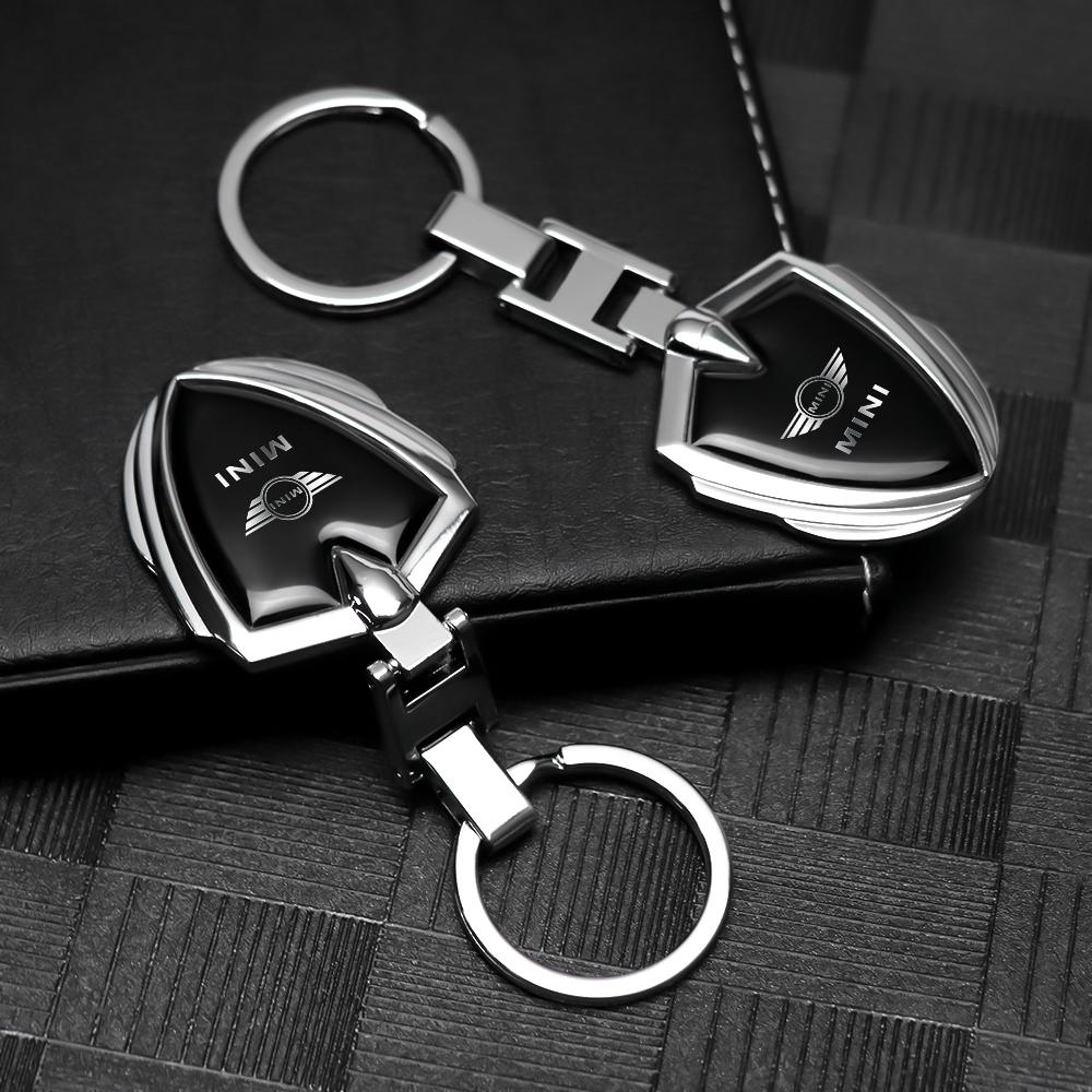 Metal Car Logo Badge Keychain Key Holder Keyring Pendant Decoration For MINI Cooper S JCW WORKS R55 R56 F55 F56 R57 R58 R59 R60