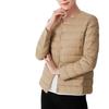 Winter new two-wear single-breasted light short down jacket women's slim liner jacket round neck V-neck
