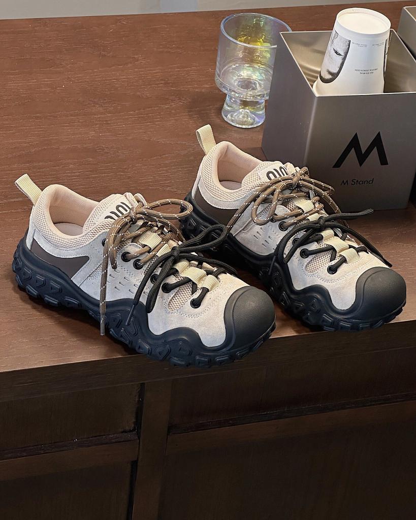 2025 осень новые противоударные походные ботинки походные повседневные ботинки женские на платформе с увеличением высоты спортивные уличные уродливые милые папины кроссовки