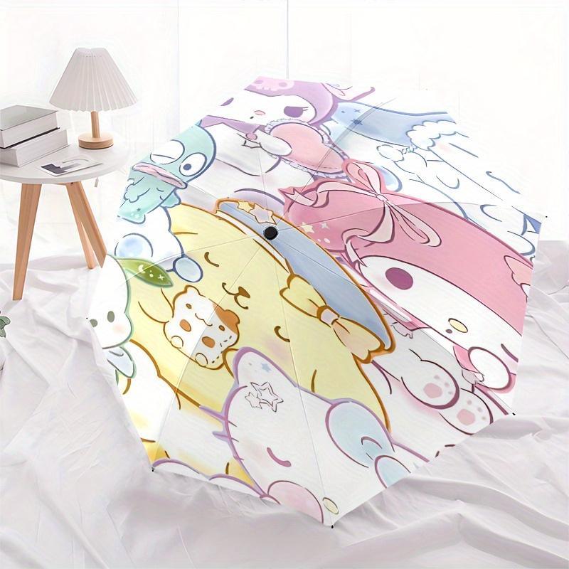 Kawaii, Sanrio Automatic Opening and Closing Parasol Compact Travel Umbrella with 8 Ribs for Women and Men Ideal Birthday/Christmas Gift, Ou