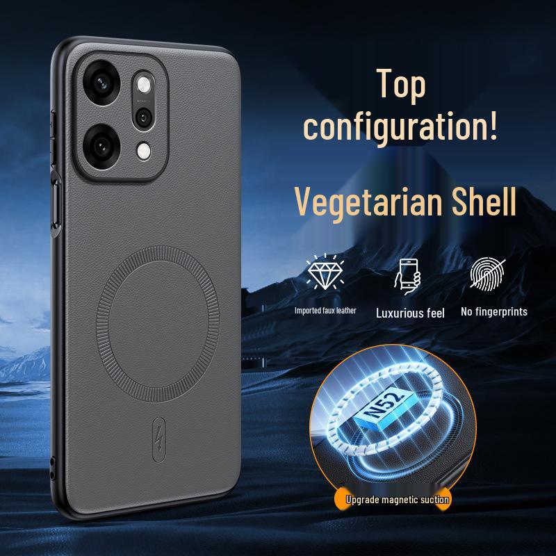 Кожаный магнитный противоударный чехол для телефона Vivox200/iQOO15/iQOO Z10 - Простой, лаконичный дизайн