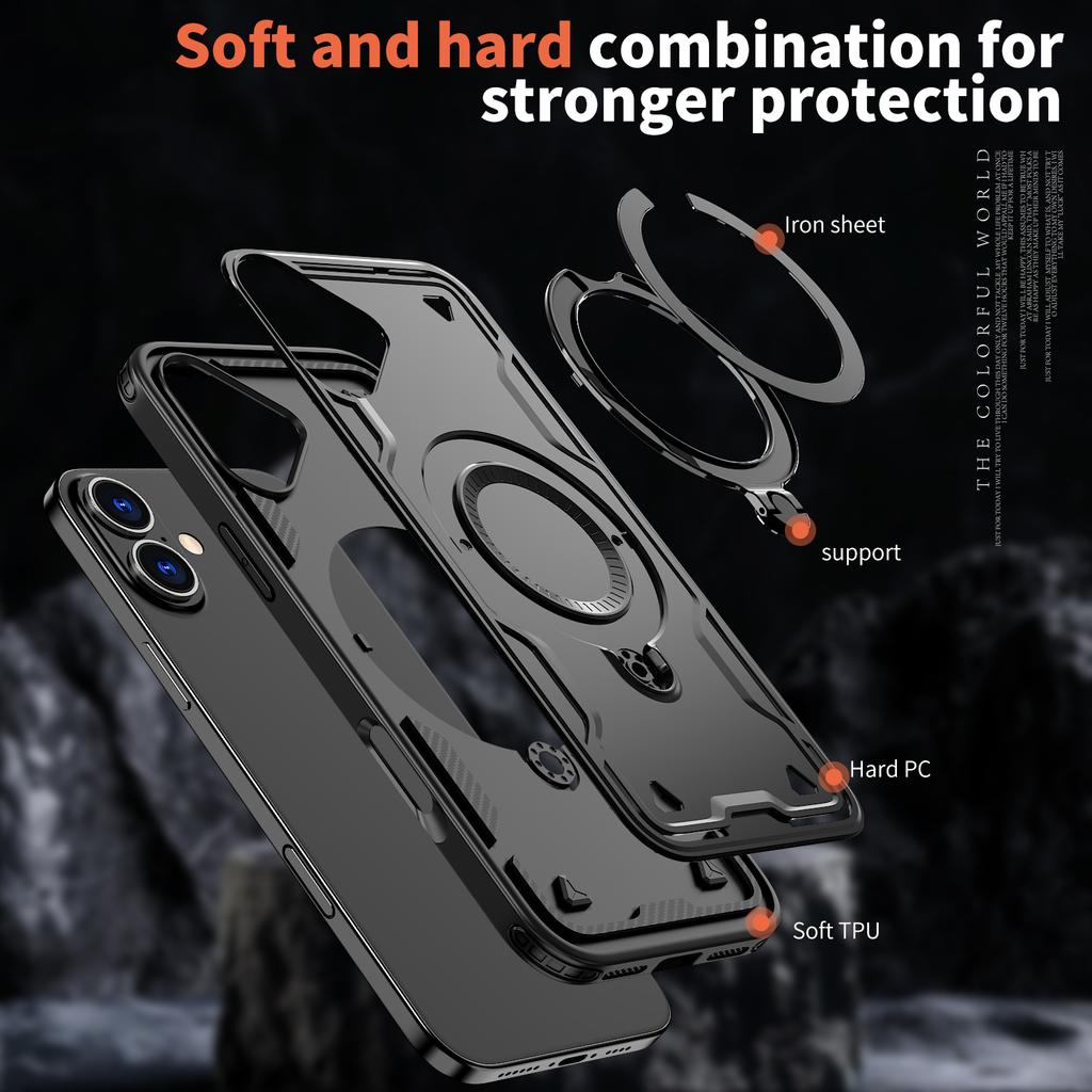 Магнитный кронштейн Защитный чехол Armor для iPhone 17 Pro Max 16 15 Plus Air iPhone17 14 13 12 iPhone16
