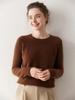 Women's Soft Cashmere Sweater: 2025 Autumn/Winter Round Neck Knit, Solid Color, Versatile Base Layer