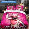 Five Nights Teddy Bear 3pcs K-pop music group Bedding set,Ideal for Bedroom, Dormitory,Including Duvet Cover And 2pcs Pillowcases,Fan gifts