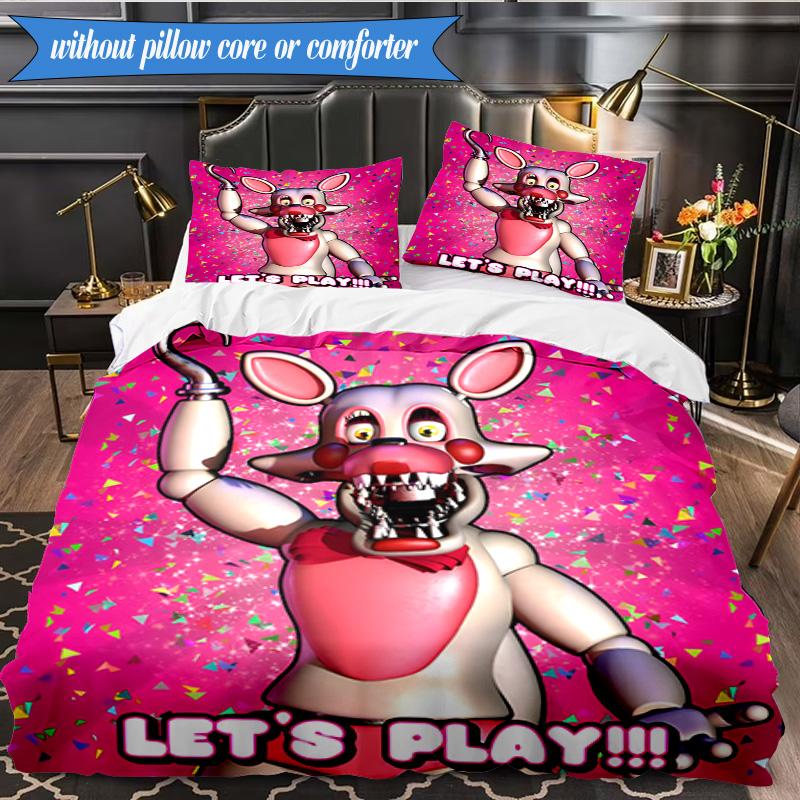 Five Nights Teddy Bear 3pcs K-pop music group Bedding set,Ideal for Bedroom, Dormitory,Including Duvet Cover And 2pcs Pillowcases,Fan gifts
