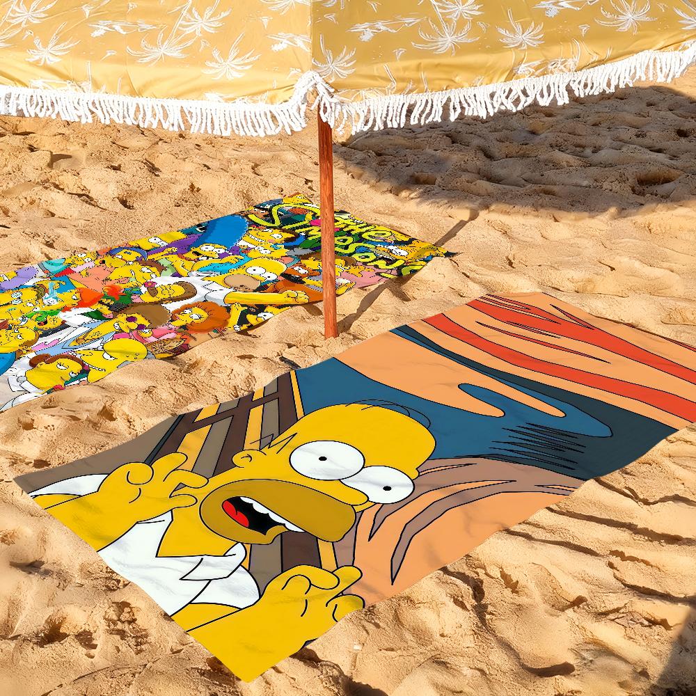 Мультяшное милое THE S-SIMPSONS Полотенце Сушилка Банное полотенце Подходит для легкого плавания Кемпинга Йоги Пляжа Вне