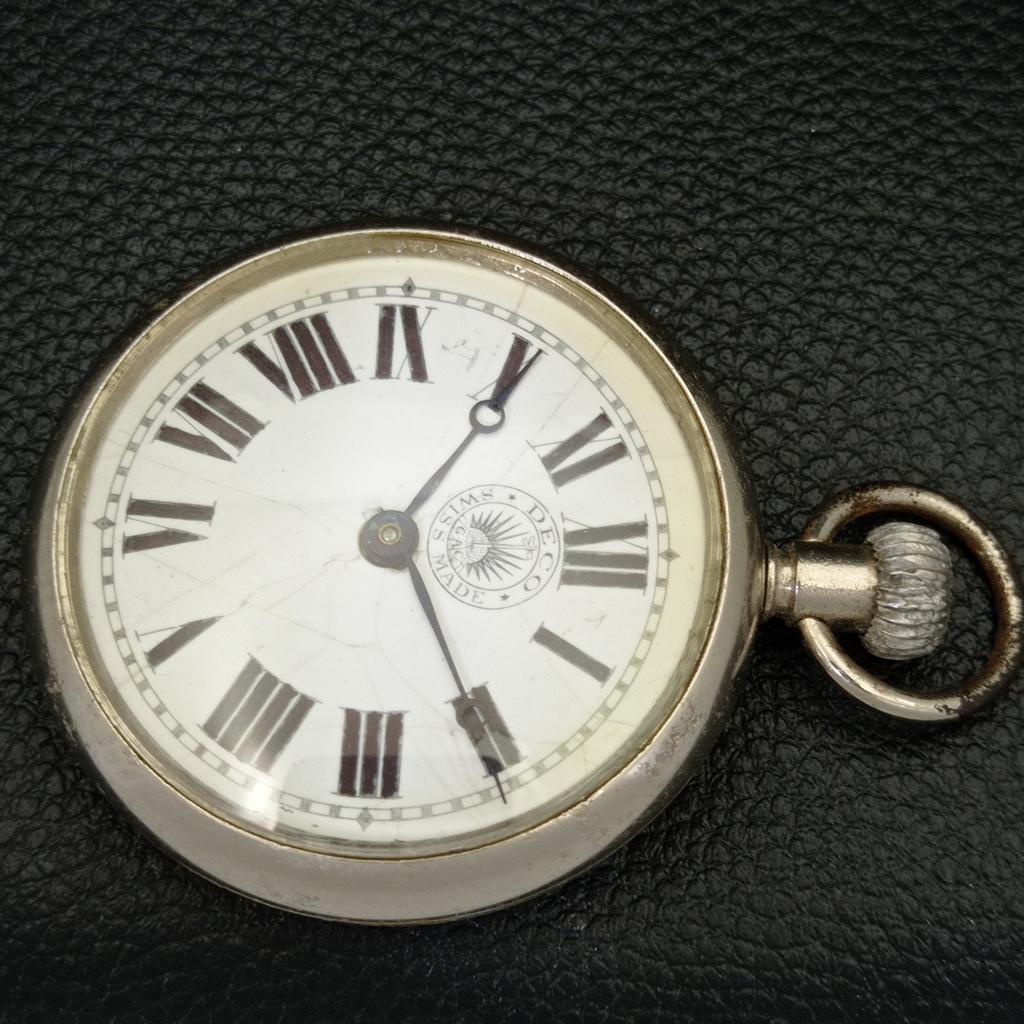 USED DECO HAND-WINDING SWISS POCKET ORIGINAL DIAL WATCH A432229-2 R110-a432229