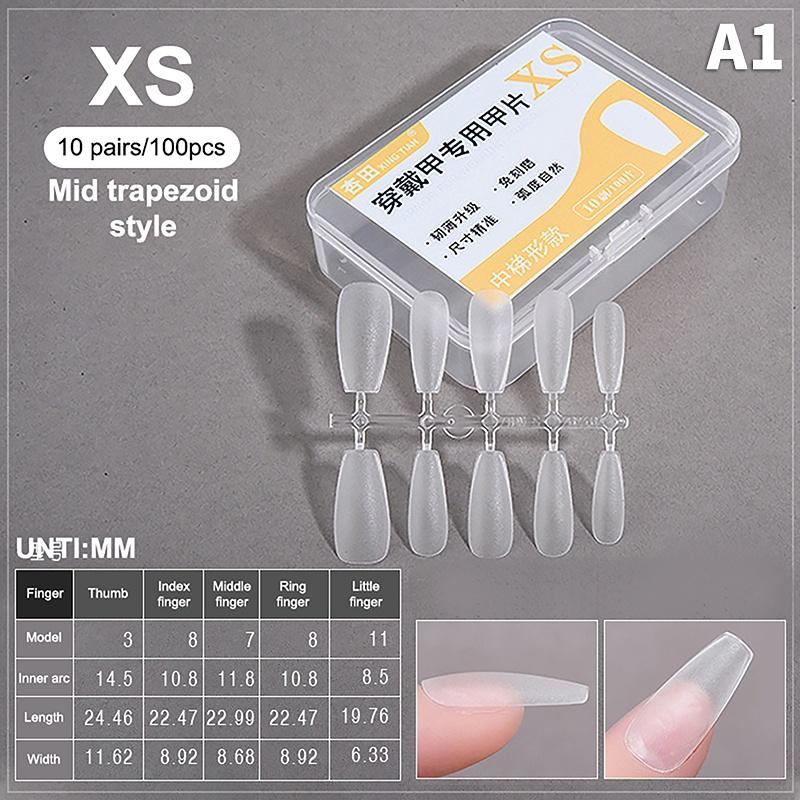 100 шт./коробка XS/S/M Накладные ногти Без шлифовки Без следов Накладные ногти Press On Clear Искусственные Тонкие Кончики Ногтей Для Наращивания Ногтей Домашний DIY