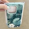 Чехол для телефона из ТПУ с текстурой кожи для iPhone 17 17e 16e 16 15 Pro Max 14 13 Pro Max 11, масляная живопись, цветок, мягкая силиконовая задняя крышка