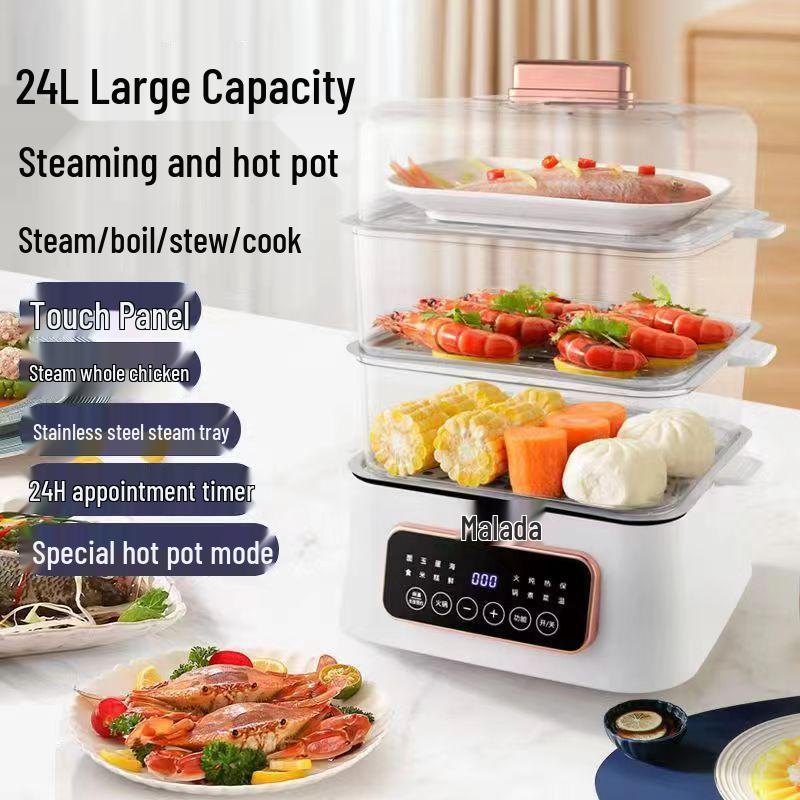 Sencor Трехъярусная многофункциональная электрическая пароварка с автоматическим отключением питания