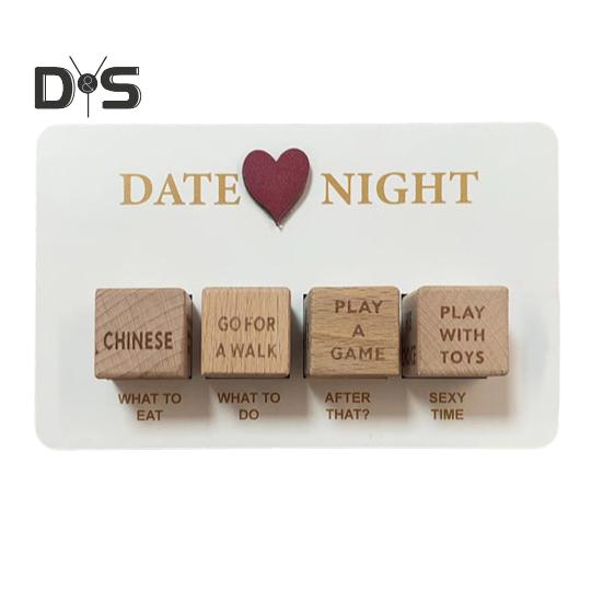 1/4/5 шт. игральные кости для принятия решений на свидании, 6/12-гранные, портативные деревянные игральные кости для взрослых пар, День святого Валентина, годовщина, девушка, парень, муж, жена