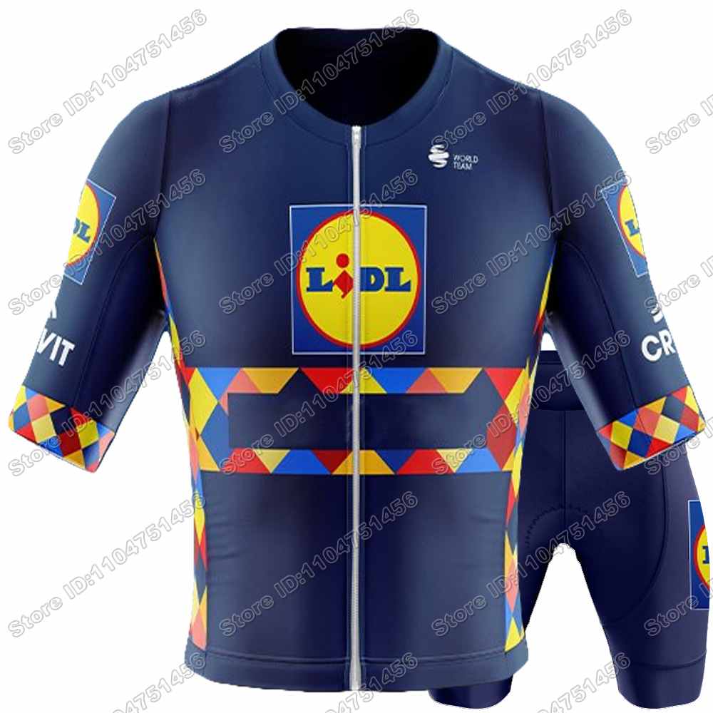 Модная велосипедная майка Команда Lidl Комплект Италия Франция Испания Тур Велосипедная одежда Мужская Дорожный велосипед Рубашка Костюм Велосипедные шорты с лямками