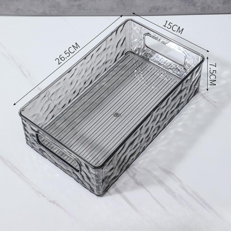 Transparent Glacial Grain Storage Box Household Rectangular Plastic Box Desktop Cosmetics Living Room Organizer Box