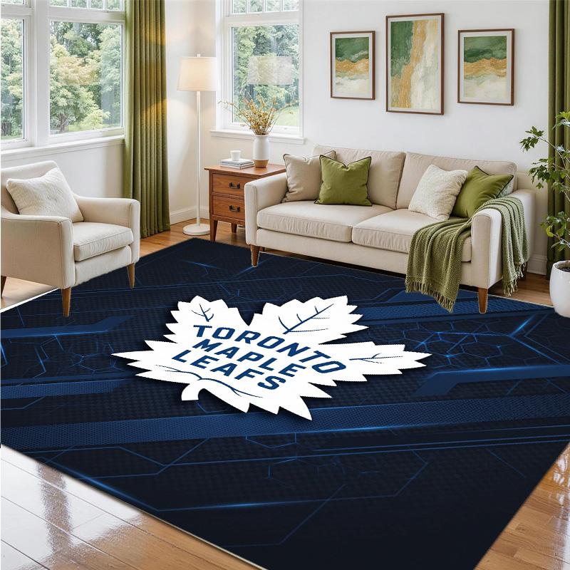 Toronto Maple Leafs Design Crystal Velvet Rug Soft Decorative Mat for Bedroom Entrance