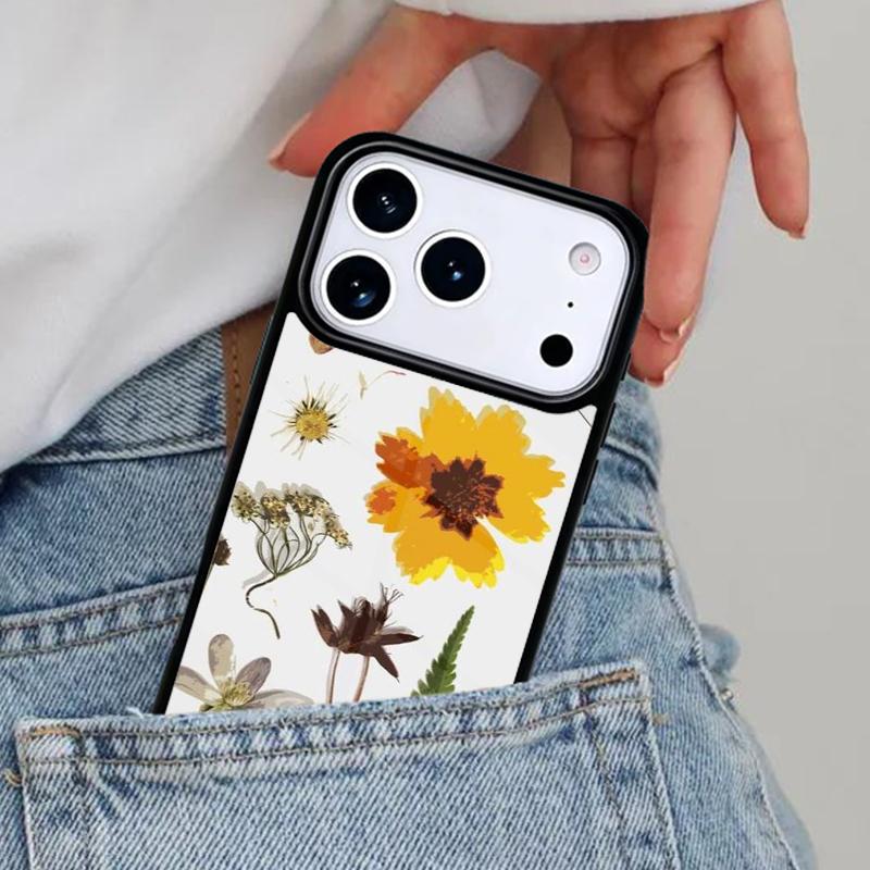 Чехол для телефона с засушенными цветами для iPhone 16e 15 14 13 12 17 Pro Max Plus Air 17pro Чехол Coque