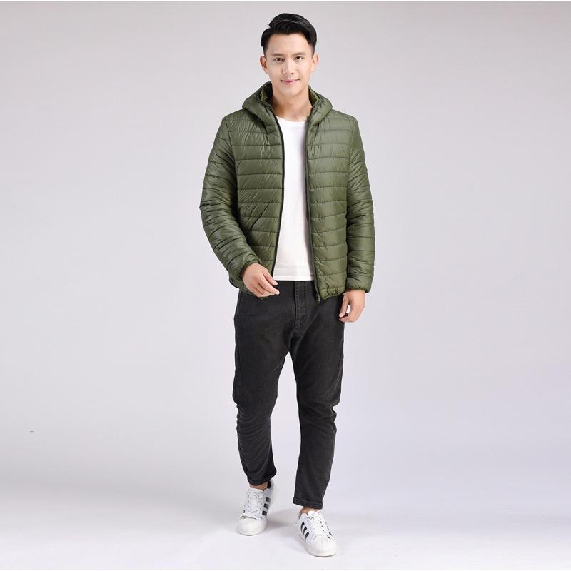 New Men's Light and Fashionable Cotton Clothes Men's Winter Korean Version Slim-fit Hooded Solid-color Warm Cotton-padded Coat Men's