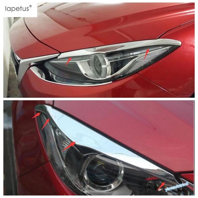 Для Mazda 3 AXELA 2014 2015 2016 Передняя фара Накладка Бровь Декоративная Накладка Хром ABS Автоаксессуары Внешний вид
