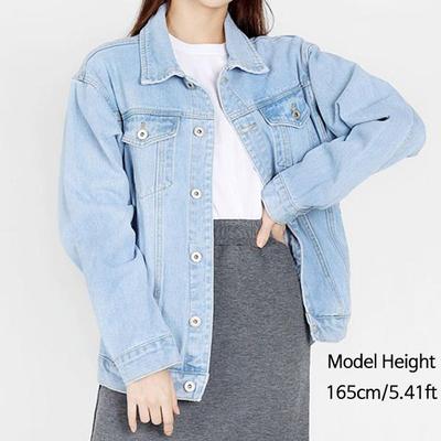Женская джинсовая куртка базовая джинсовая куртка свидание look корейская мода