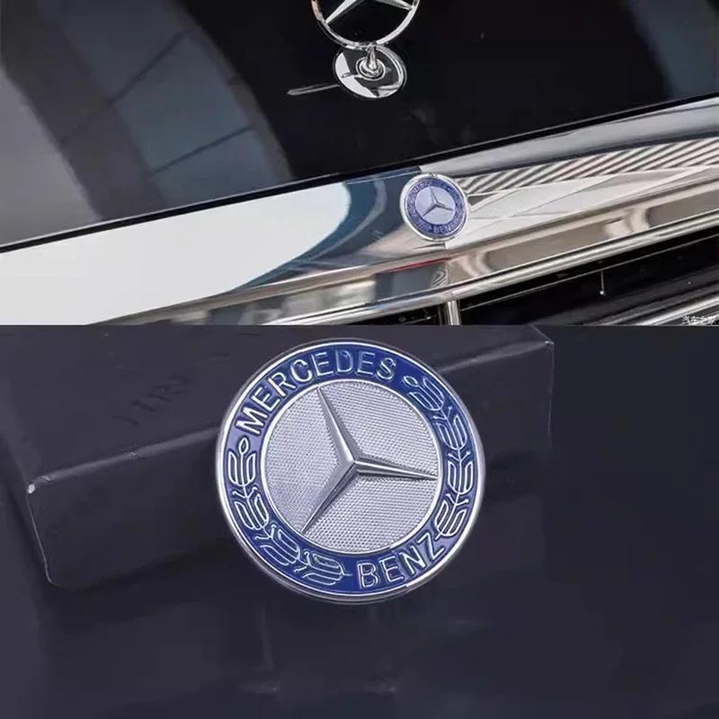 Для Mercedes Benz 3-контактный ABS Значок автомобиля Передняя верхняя решетка Край капота Значок на головной части капота для Mercedes Benz Нового E/S Класса Звезда Пшеница