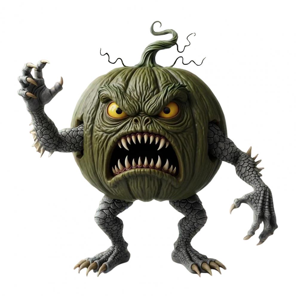 Pumpkin Decor Jack-o-lantern Figurine Spooky Resin Halloween Tabletop Decoration Pumpkin Evil Figurine for Home Office Desk
