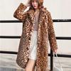 Women's Autumn And Winter Leopard Coat Slim Imitation Fur Jacket Long Warm Thickened Plush Coat