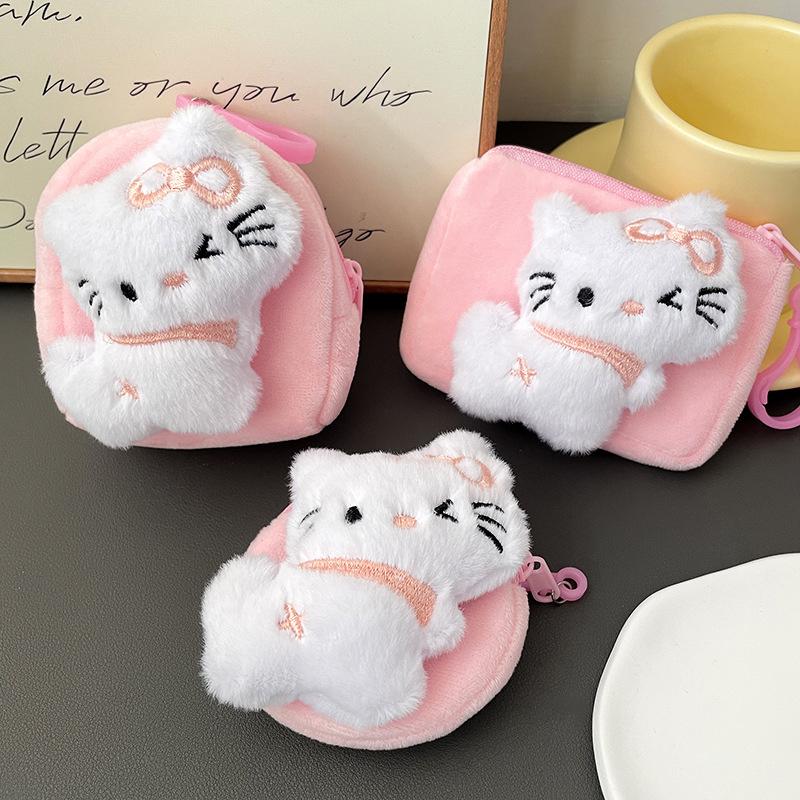 Милый Аниме Мультфильм Кт Сумка для Наушников с Кошачьими Ушками Креативное Украшение для Рюкзака Портативный Кавайный Мини Кошелек для Монет Подарки на День Рождения