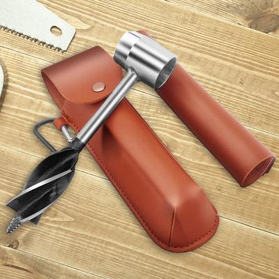 Ручной буровой ключ Bushcraft Gear Survival из углеродистой стали с кожаным чехлом, портативный ручной буровой ключ для легкого сверления древесины