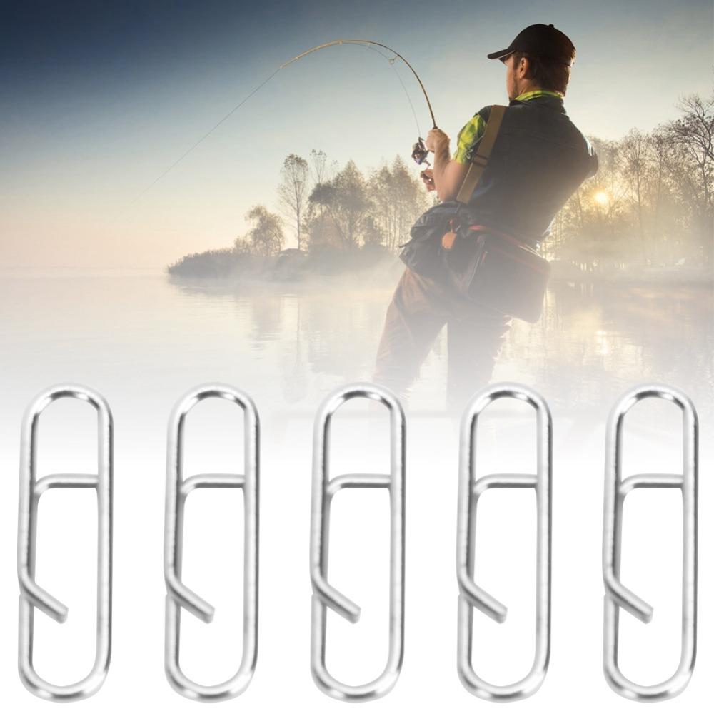 100PCS Stainless Steel Fishing Change Snaps Lightweight Fishing Lure Connectors Kayak Drifting
