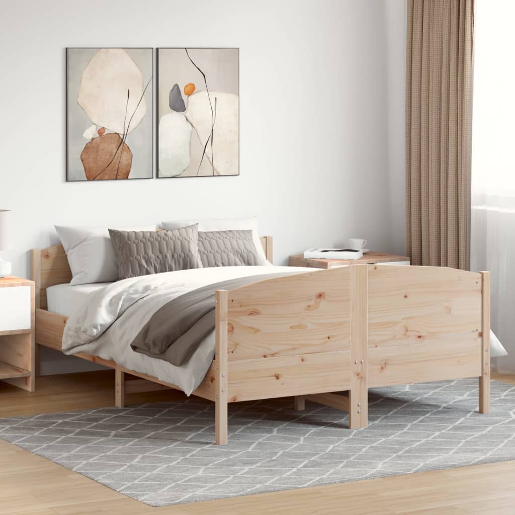 Vidaxl Rama Łóżka Bez Materaca, 150X200 Cm, Lite Drewno Sosnowe