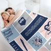 community collage gray / blue Throw Blanket Sofa Quilt Moving Soft Plush Plaid Travel Blankets