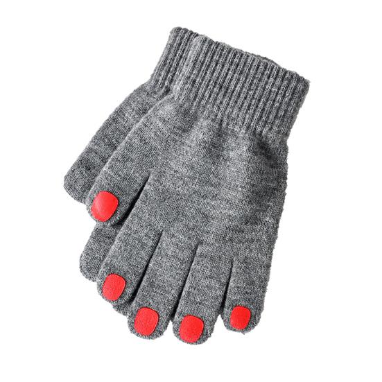 Женские вязаные перчатки Зимние перчатки с красными ногтями Утепленные теплые перчатки с полными пальцами для повседневных прогулок, катания на лыжах, езды на велосипеде