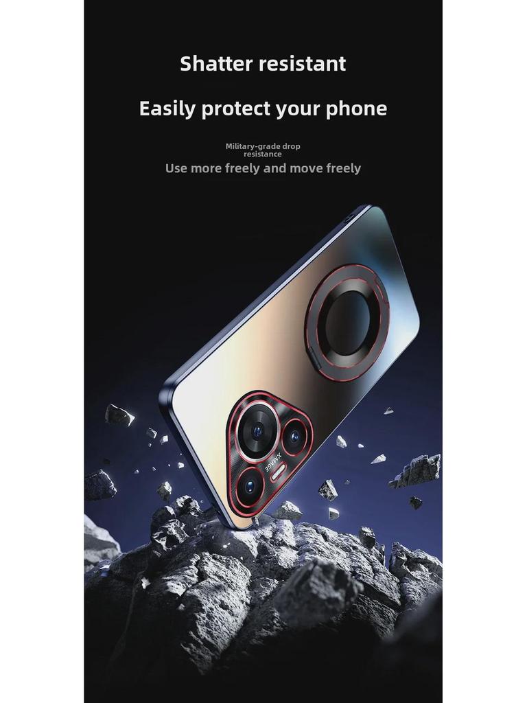 Чехол-кронштейн Huawei Pura 70 Ultra Magnetic, двухцветный AG матовый, противоударный, модный, для мобильного телефона P70Pro+