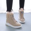 Зимние ботинки женские 2025 года, модные теплые плюшевые кроссовки на платформе, замшевые, меховые, утолщенные, средний цилиндр, ботильоны Botas Mujer