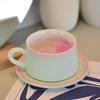 Набор кофейных чашек Jingdezhen с подглазурным рисунком «Цветы персика»