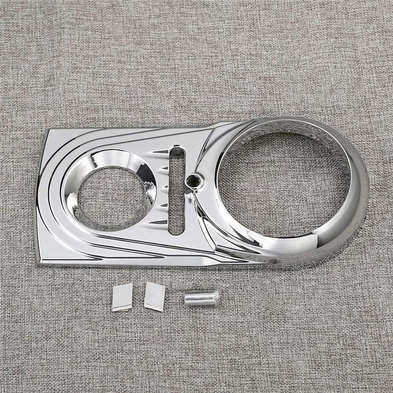 NEW-Motorcycle Dash Panel Insert Trim Cover Accessories For  Dyna Softail Fat Boy Chrome