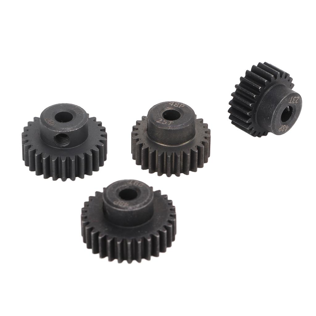 4Pcs RC Motor Pinion Gear 48P 23T 25T 27T 29T Rustproof Metal 48P Pinion Gear Set for 1/10 RC