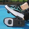 2 In 1 Deformation Roller Skate Shoes Outdoor with Detachable Removable Pulley Skates Sneakers Skating Parkour with 2 Wheels