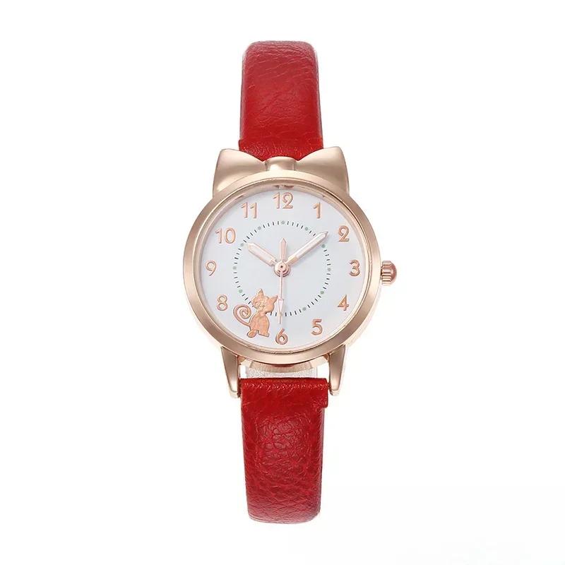 Досуг минималистичные универсальные часы персонализированные милый мультяшный кот не светящийся указатель для студента женские часы