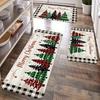 Christmas Cookies Tree Red Color Floor Mat Home Kitchen Non-slip Mat Merry Christmas Decoration for Home Happy New Year 2026