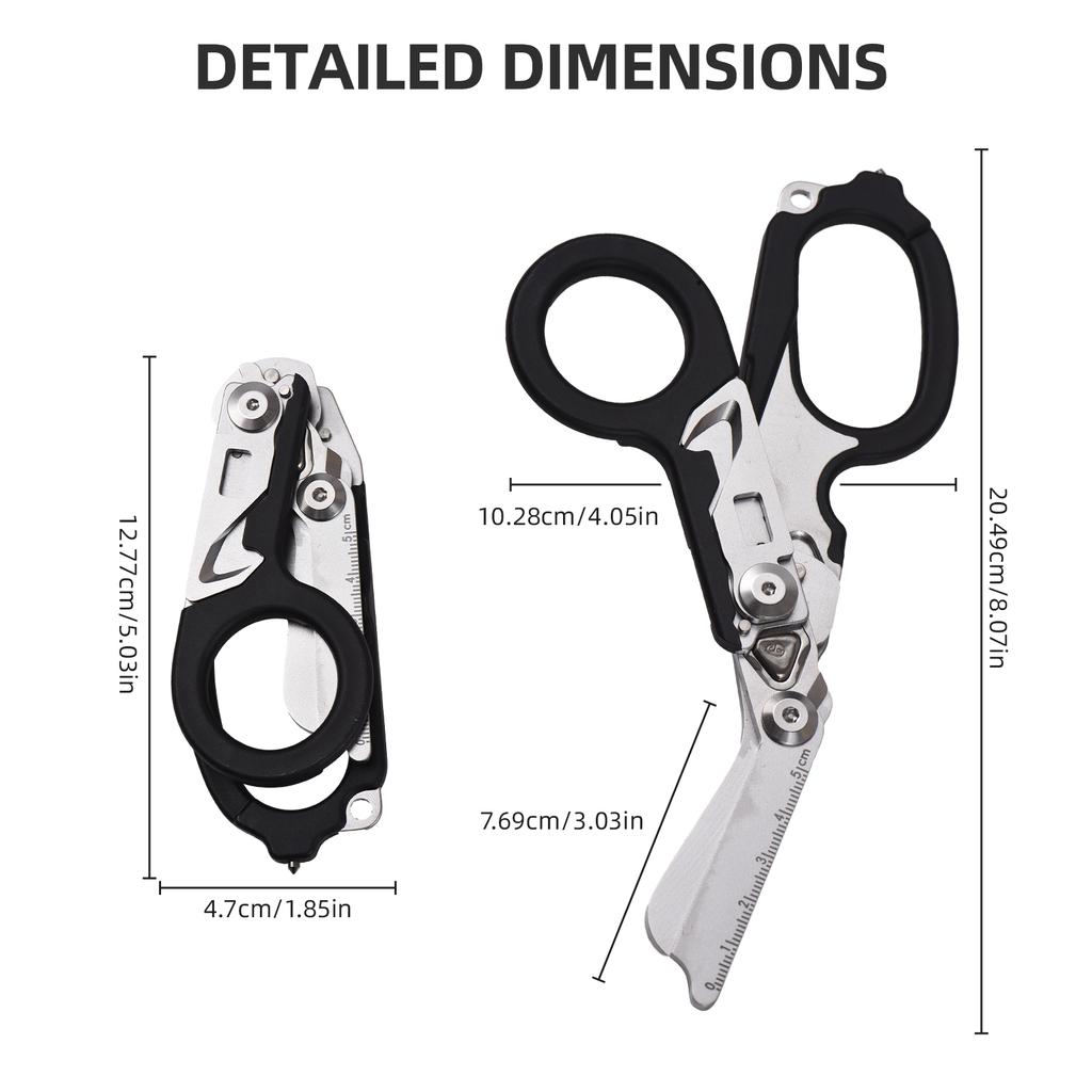 Многофункциональные плоскогубцы для снятия травм, инструменты для кемпинга, аварийные ножницы, линейка, резак для ленты