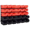VidaXL Kit of Storage Bins and Wall Panels 32 Pcs Red and Black