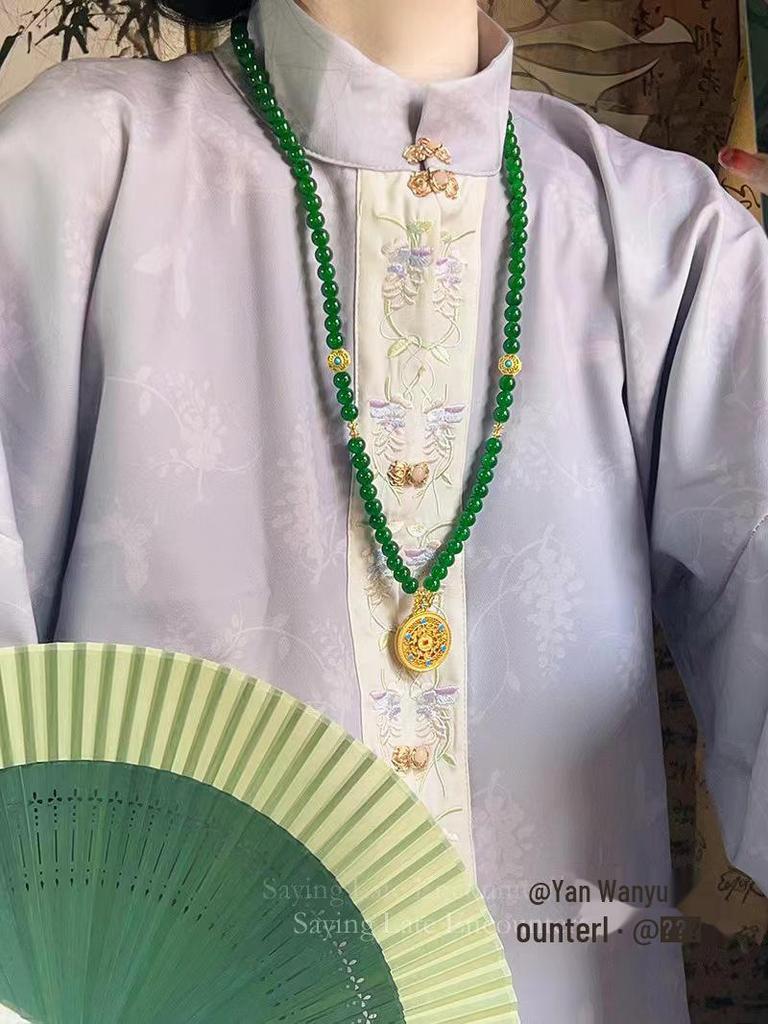 108 Bead Long Crossbody Necklace: Chinese-Style Ancient Cheongsam & Sweater Chain