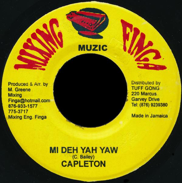 7inch Record CAPLETON - Mi Deh Yah Yaw NONE Mixing Finga Mu Jamaica Reggae, Ska & Dub Used