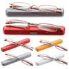 Elderly Metal Frame Slim Small Reading Glasses Resin Lens Vision Care Eyewear