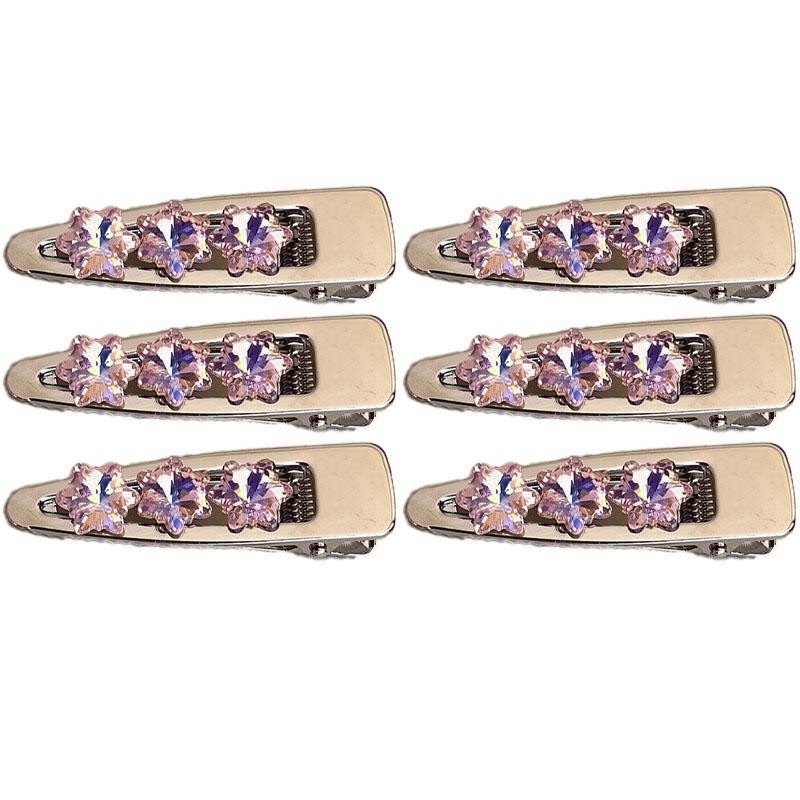 Розовая Заколка для Волос с Алмазами 'Сладкая Вода' Женская Высококлассная Заколка-Уточка Аксессуары для Волос