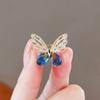 High-end Blue Butterfly Brooch High-end Women's Niche Suit Corsage Elegant Clothing Accessory Pin Anti-glare Clasp
